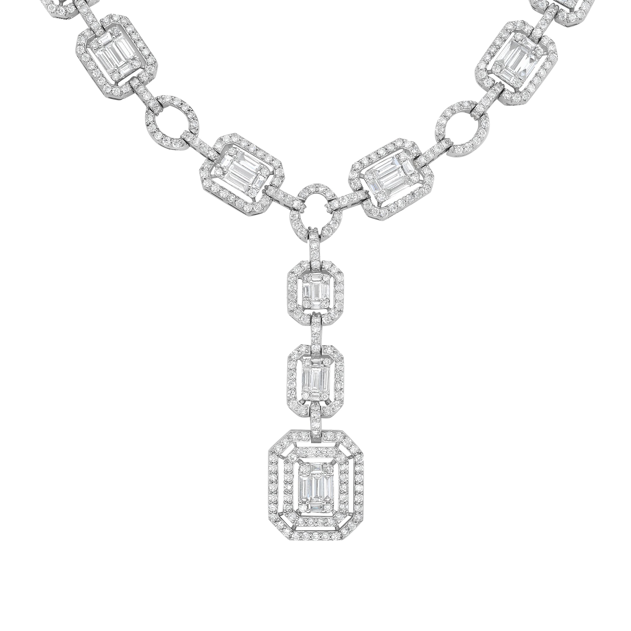 18K White Gold Diamond Necklace 1.03 TCW