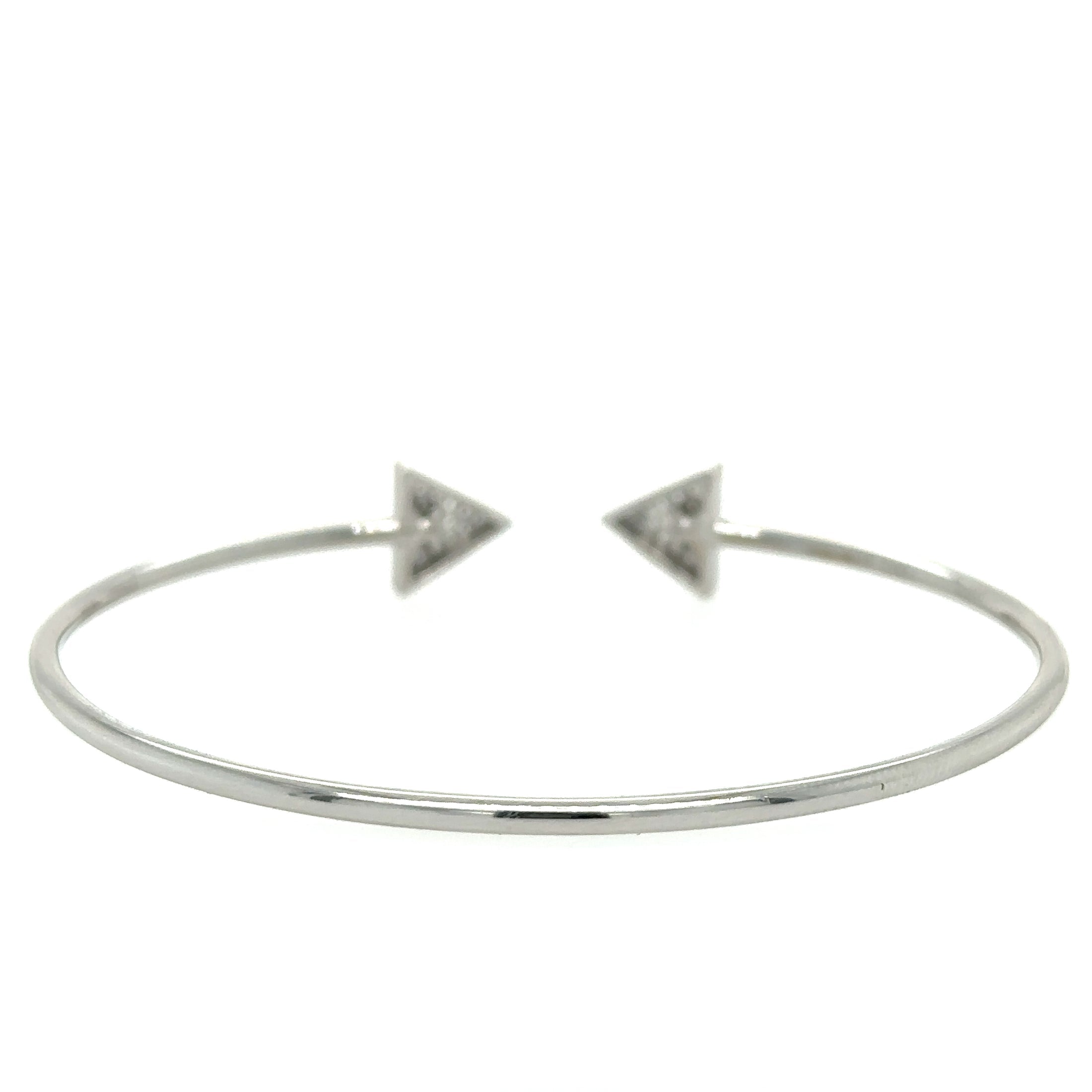 14K White Gold Diamond Bangle 0.21 TCW