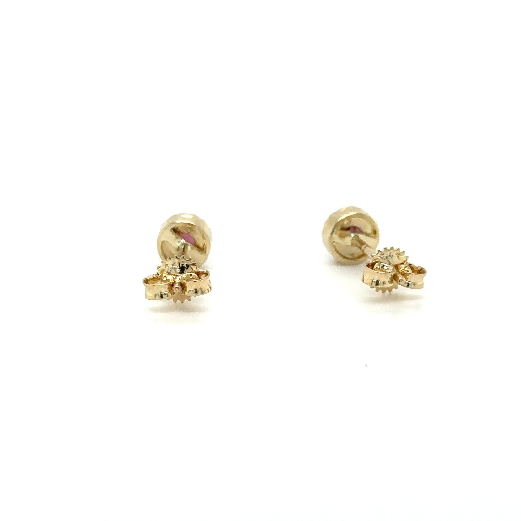 14K Yellow Gold Ruby & Diamond Earring 0.27 TCW