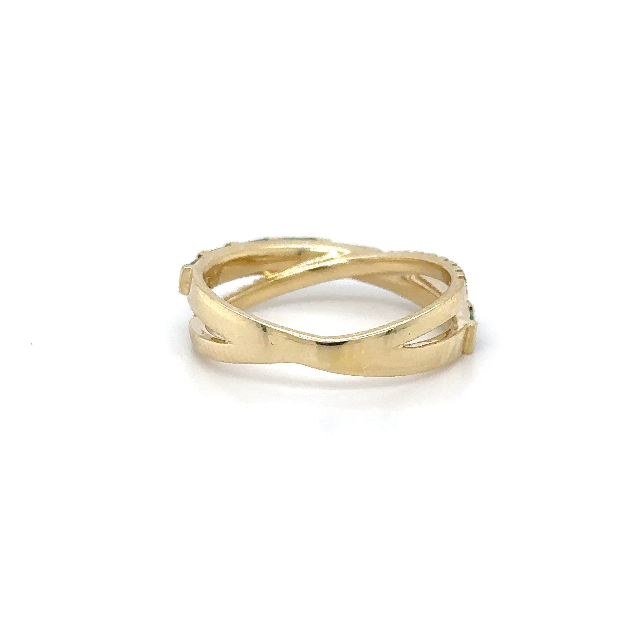 14K Yellow Gold Green Sapphire & Diamonds Ring 1.07 TCW