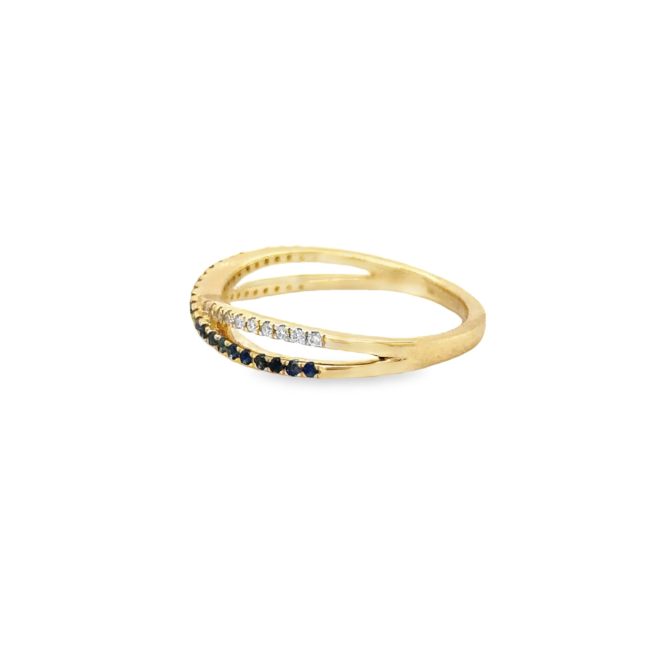 14K Yellow Gold Sapphire & Diamonds Ring 0.31 TCW
