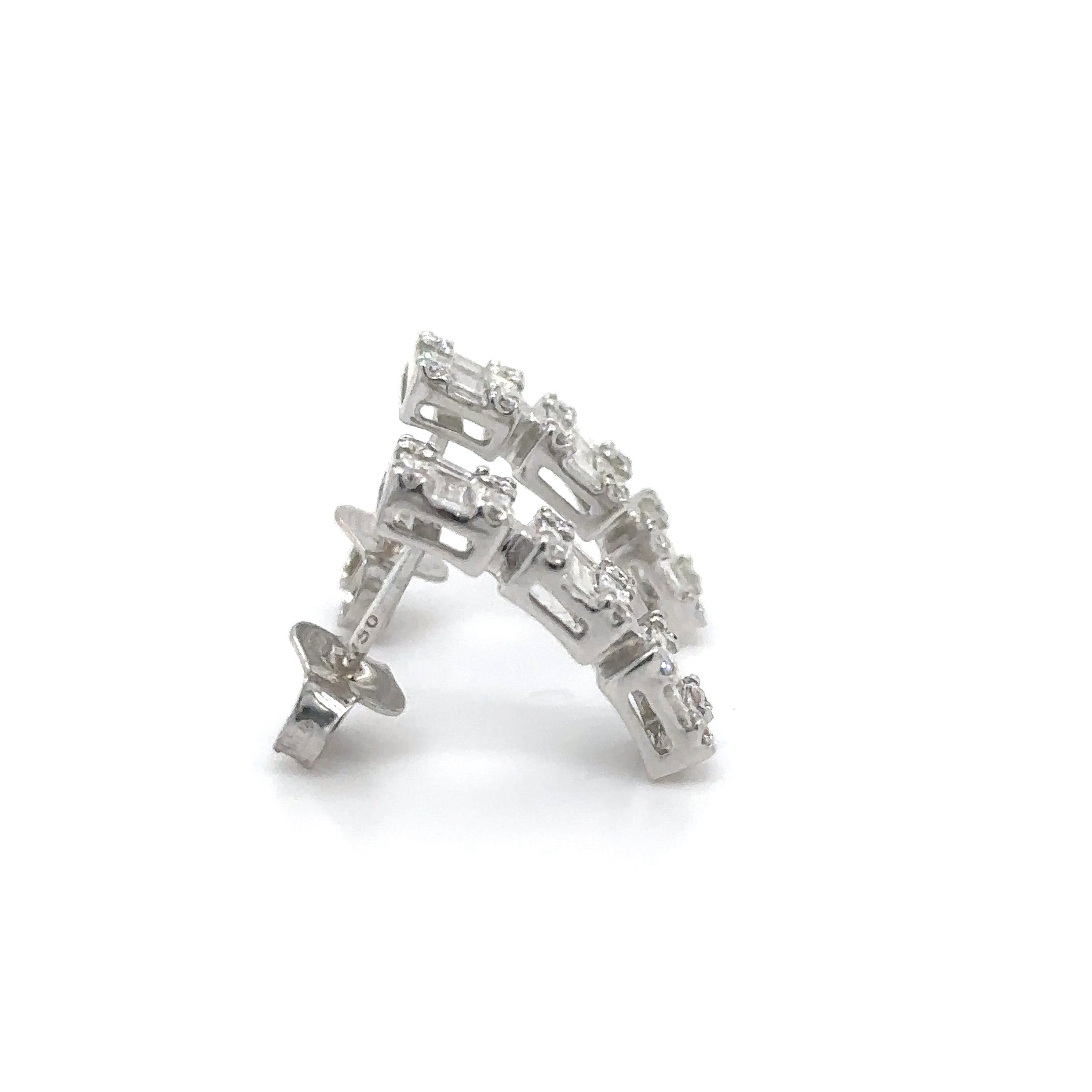 18K White Gold Diamonds Earring 1.48 TCW