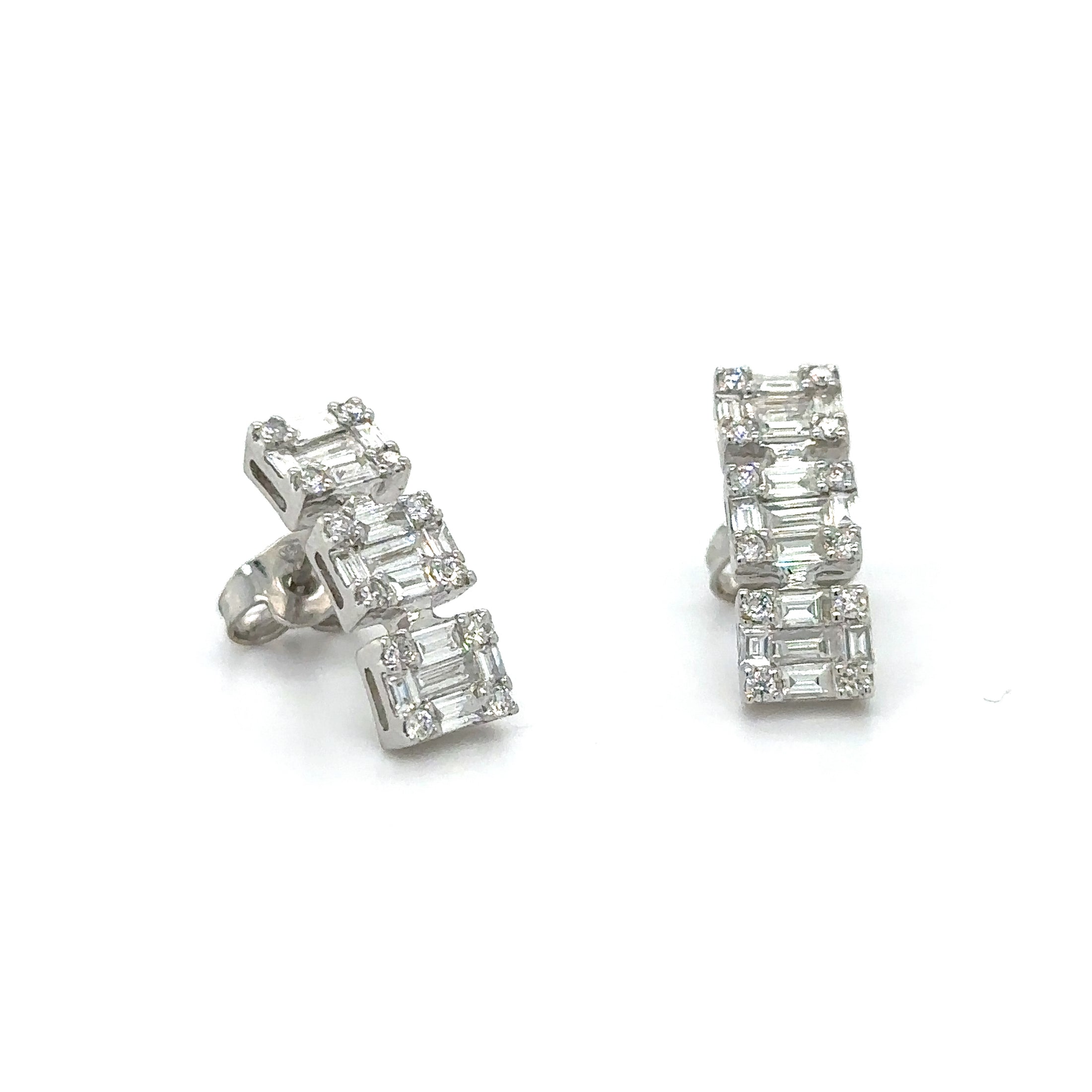 18K White Gold Diamonds Earring 1.48 TCW