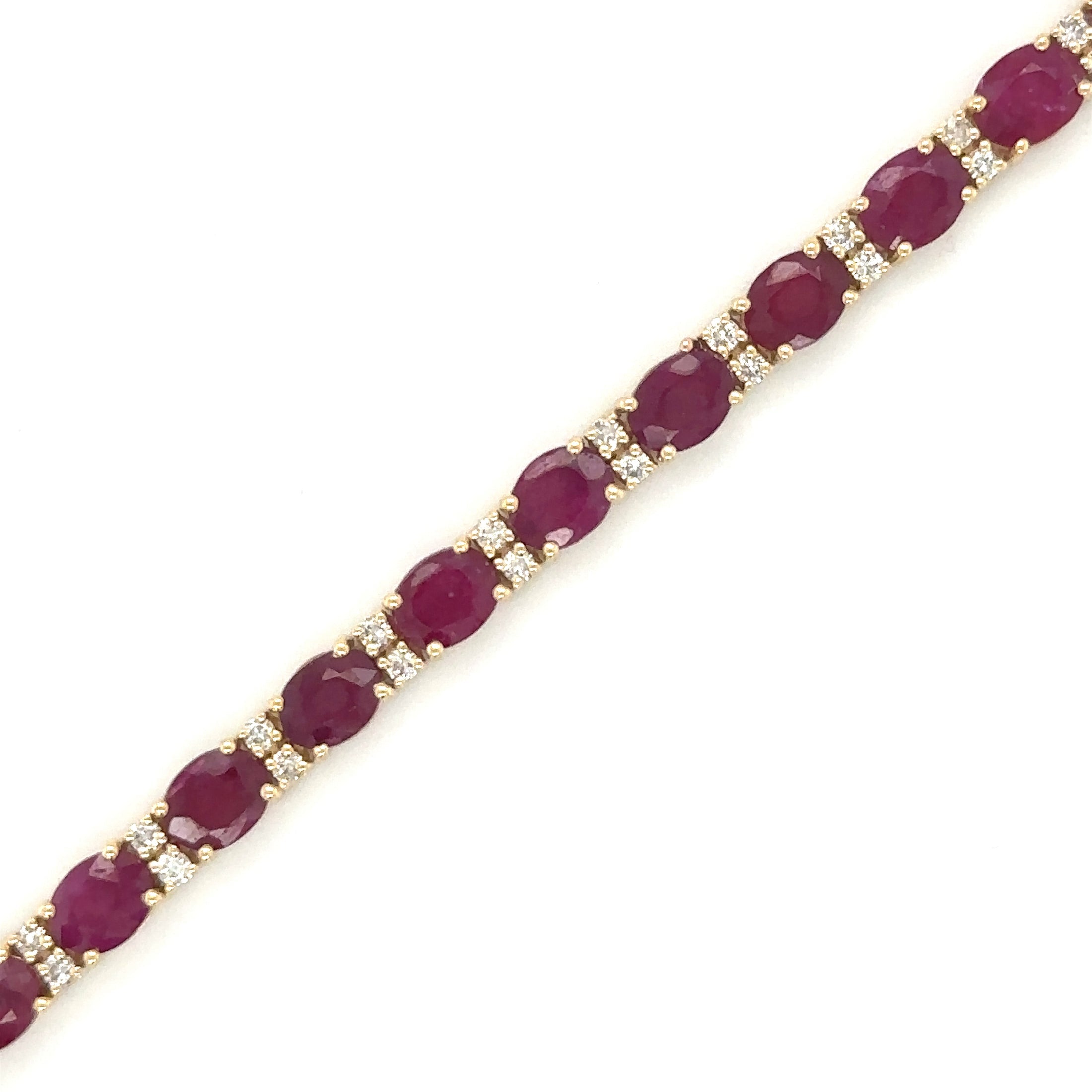 14K Yellow Gold Ruby & Diamonds Bracelet  10.90 TCW
